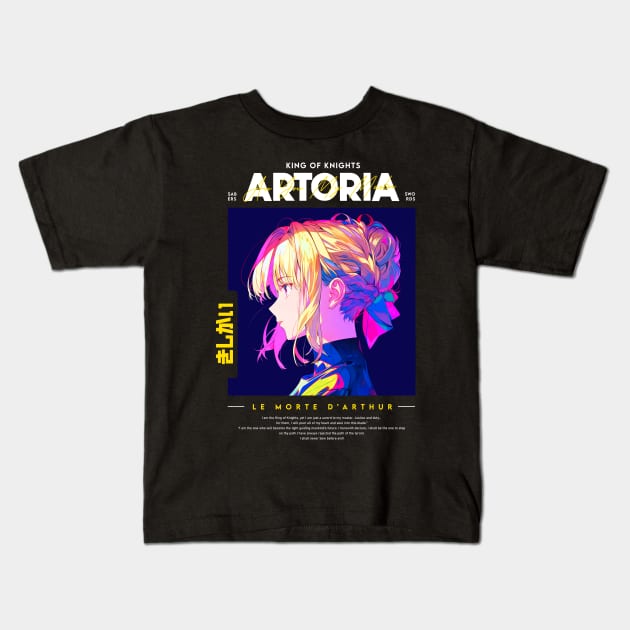 Saber - Fate Stay Night Kids T-Shirt by trashcandy